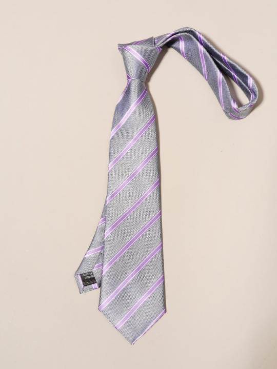 1pc Men Striped Tie Stylish Design Tie Versatile For All Occasions