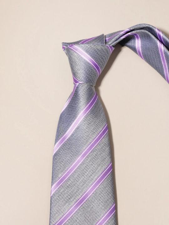 1pc Men Striped Tie Stylish Design Tie Versatile For All Occasions