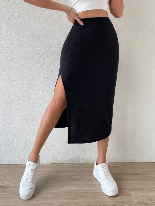 Essnce High Waist Split Thigh Skirt