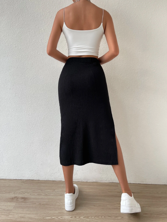 Essnce High Waist Split Thigh Skirt