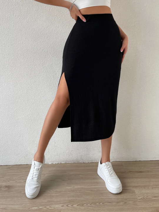 Essnce High Waist Split Thigh Skirt