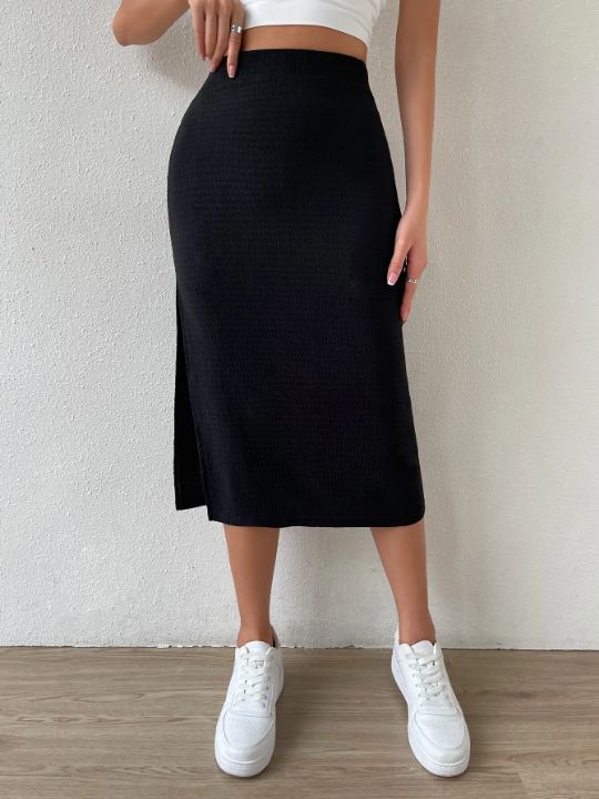 Essnce High Waist Split Thigh Skirt