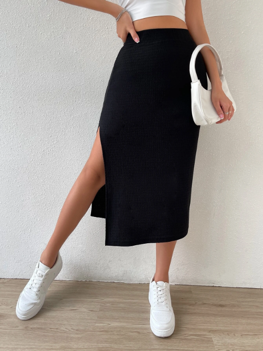 Essnce High Waist Split Thigh Skirt