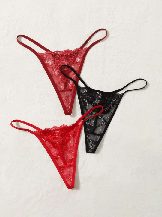 Classic Sexy 3pack Floral Lace Thong