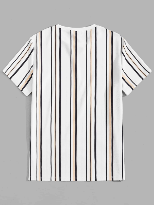 Manfinity Homme Men Letter Graphic Striped Tee