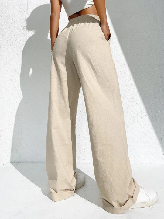 EZwear Slant Pockets Wide Leg Pants