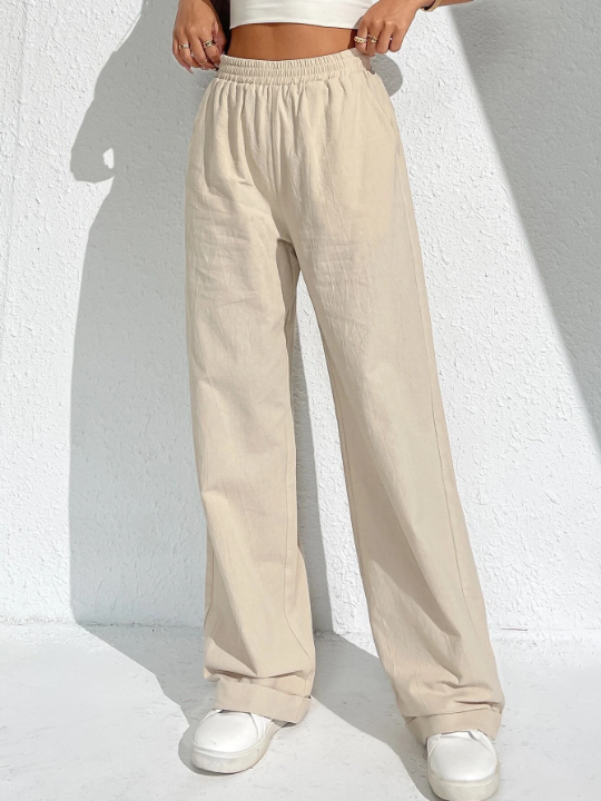 EZwear Slant Pockets Wide Leg Pants