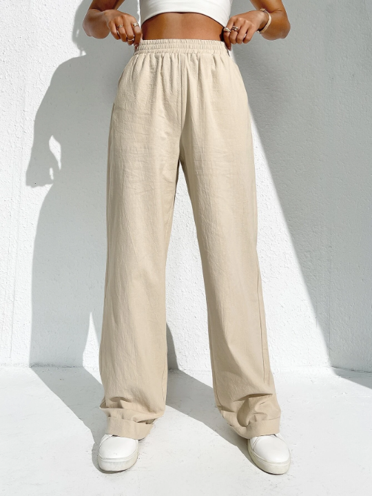 EZwear Slant Pockets Wide Leg Pants