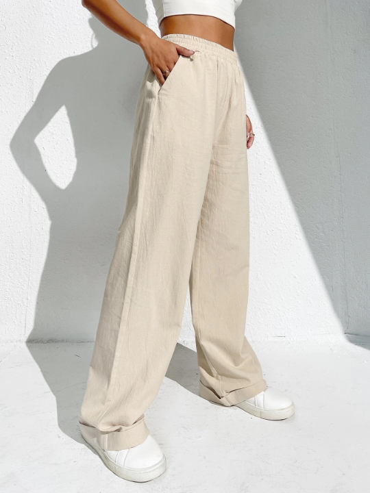 EZwear Slant Pockets Wide Leg Pants