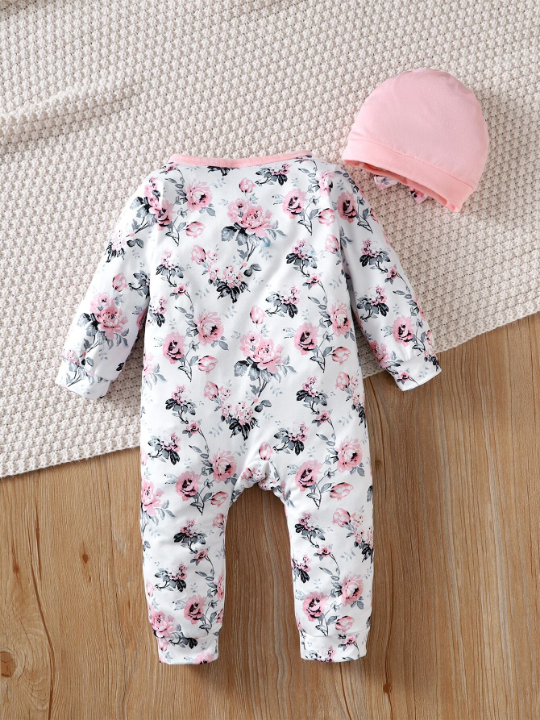 Baby Girl's Romper With Hat