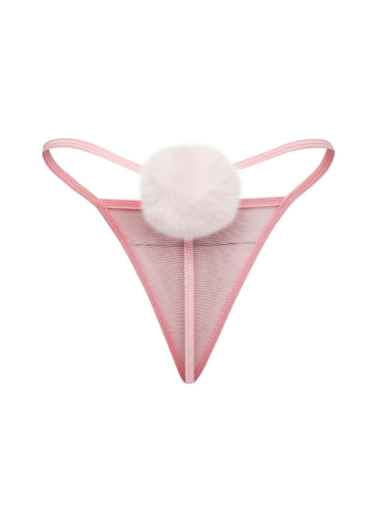 Pure Desire Mesh Pompom Detail Thong