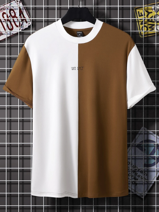 Manfinity Homme Men Two Tone Letter Graphic Tee