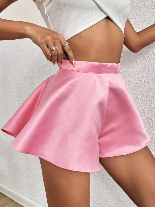 Essnce Flare Hem Satin Shorts