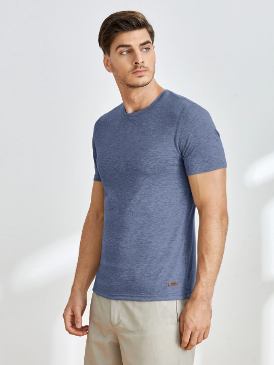 Manfinity Homme Men Solid Round Neck Tee