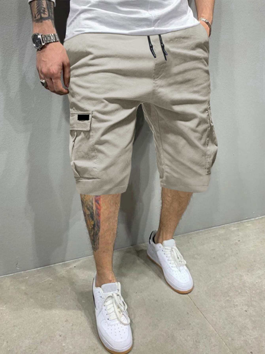 Manfinity Homme Men Flap Pocket Drawstring Oversize Cargo Shorts