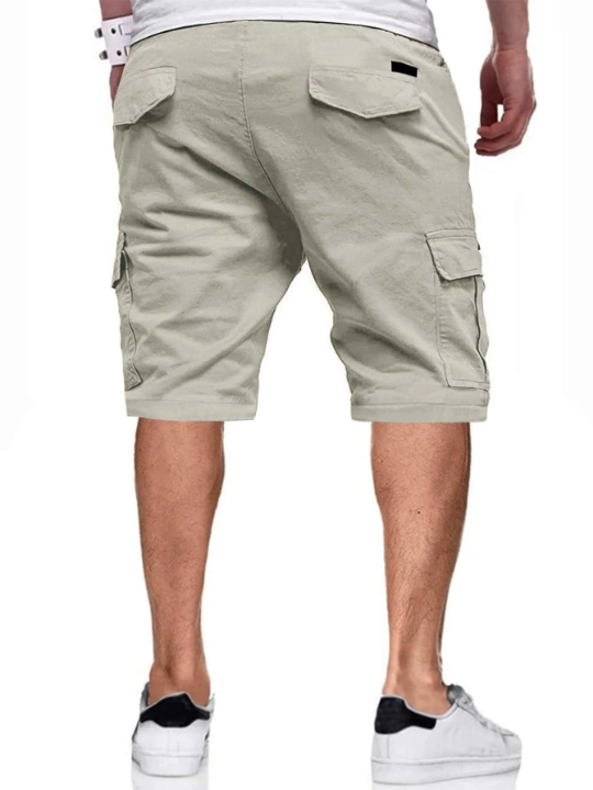 Manfinity Homme Men Flap Pocket Drawstring Oversize Cargo Shorts