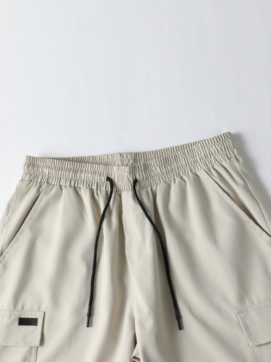 Manfinity Homme Men Flap Pocket Drawstring Oversize Cargo Shorts