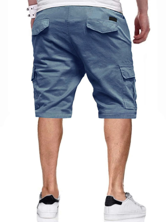 Manfinity Homme Men Flap Pocket Drawstring Oversize Cargo Shorts