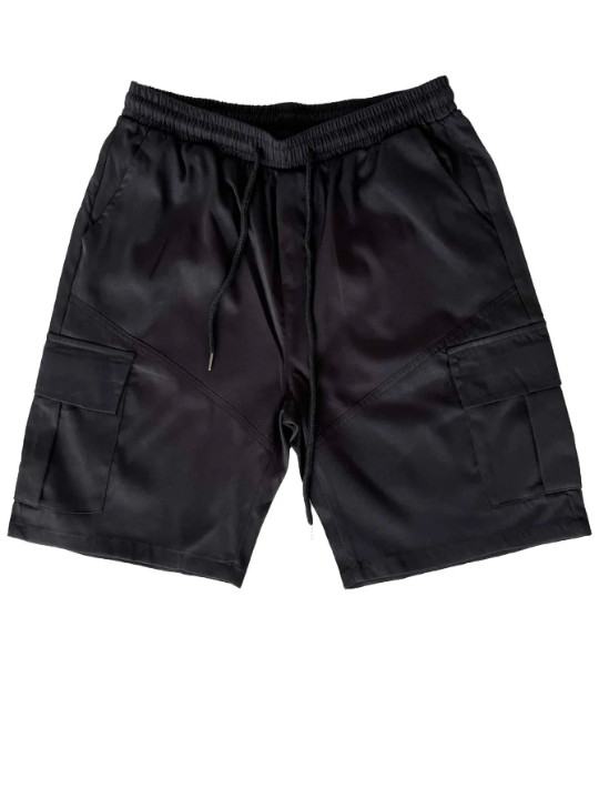 Manfinity Hypemode Men's Loose Fit Drawstring Waist Shorts With Flap Pockets