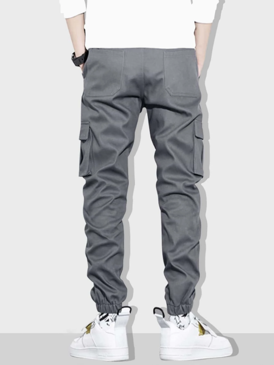 Manfinity Hypemode Men Letter Patched Flap Pocket Cargo Pants