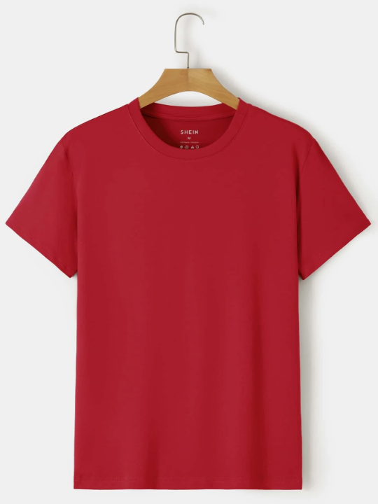 Men Solid Round Neck Tee