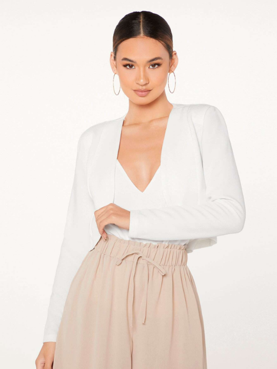 Priv Solid Open Front Crop Jacket