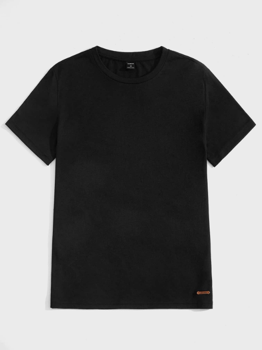 Manfinity Homme Men Solid Round Neck Tee