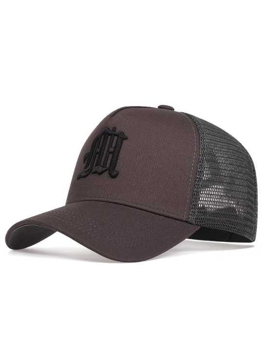 Men Letter Embroidered Trucker Hat