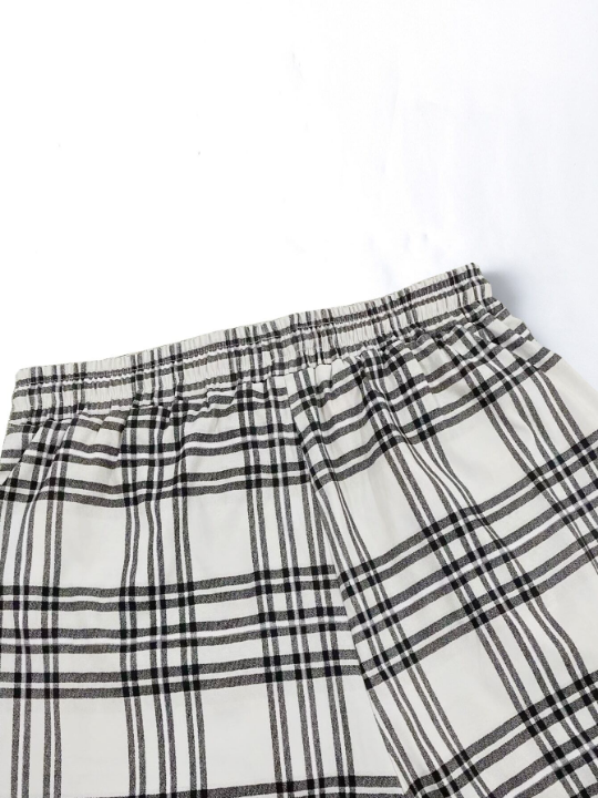 Manfinity Hypemode Loose Fit Men's Plaid Patterned Drawstring Waist Pants