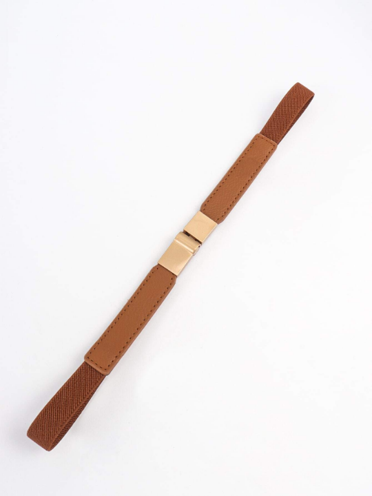 Symmetrical Buckle Skinny Belt