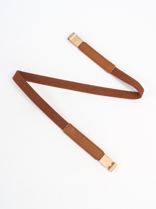Symmetrical Buckle Skinny Belt