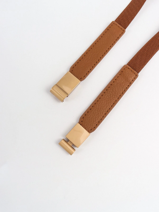 Symmetrical Buckle Skinny Belt