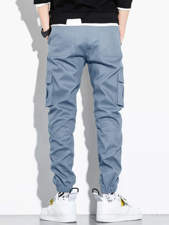 Manfinity Hypemode Men Letter Patched Flap Pocket Cargo Pants