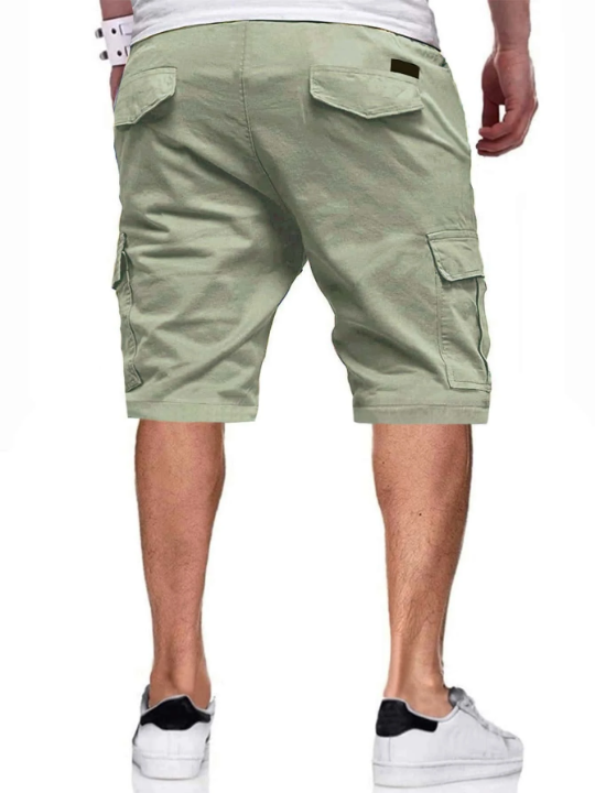 Manfinity Homme Men Flap Pocket Drawstring Oversize Cargo Shorts