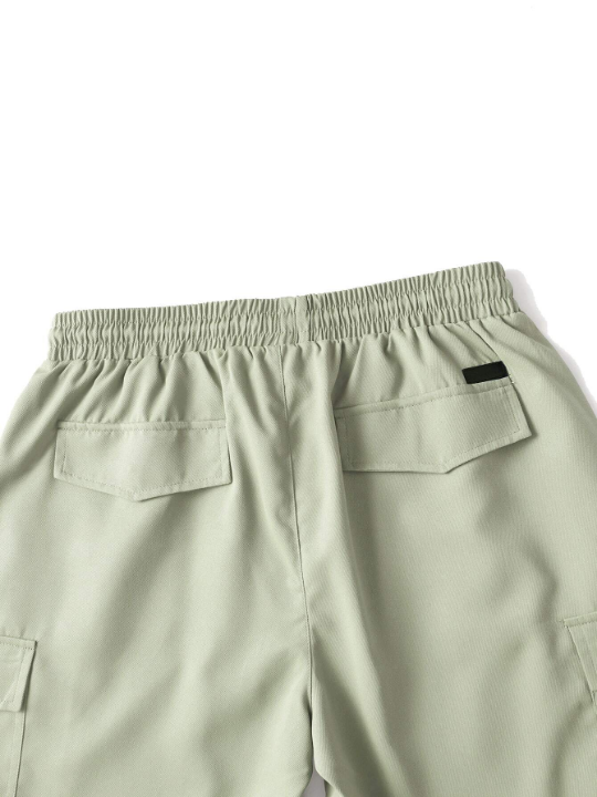 Manfinity Homme Men Flap Pocket Drawstring Oversize Cargo Shorts