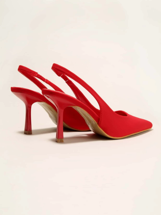 Minimalist Point Toe Stiletto Heeled Slingback Pumps