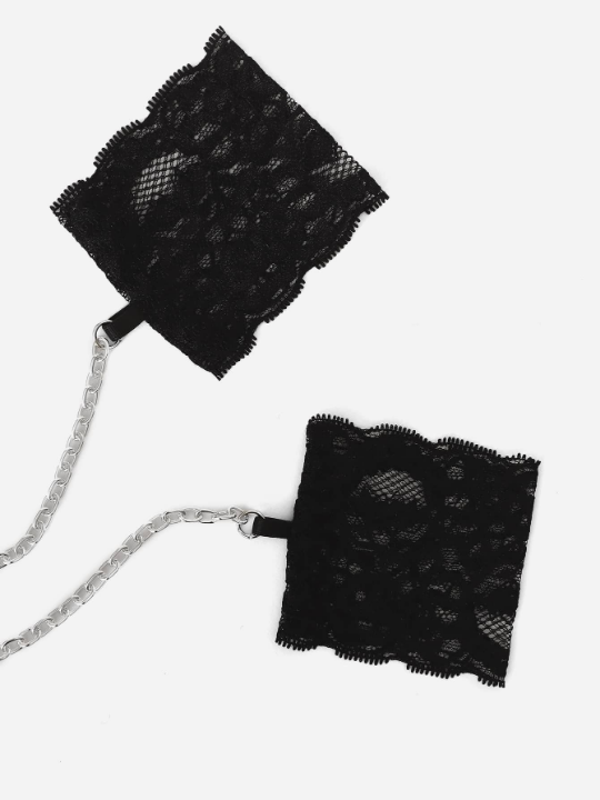 Floral Lace Lingerie Set With Chain Linked Choker