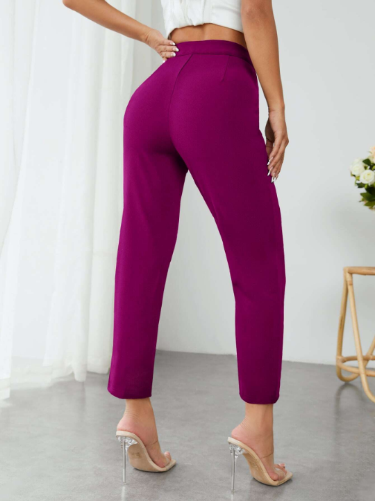 PETITE High Waist Press Crease Tapered Pants