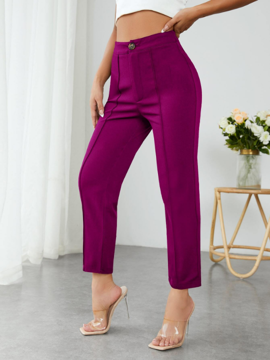 PETITE High Waist Press Crease Tapered Pants