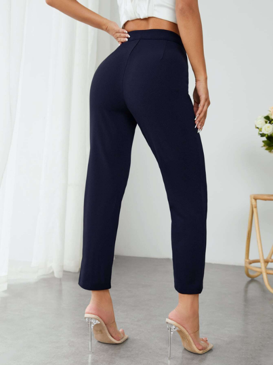 PETITE High Waist Press Crease Cropped Tapered Pants