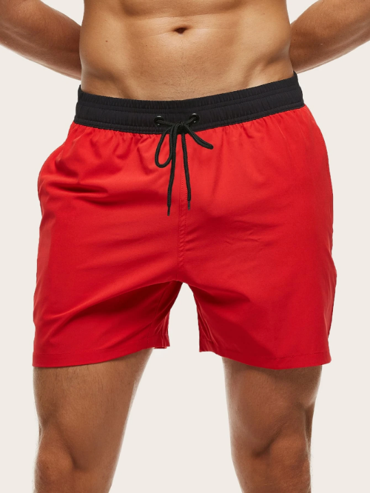 Manfinity Swimmode Men Drawstring Waist Slant Pocket Swim Trunks