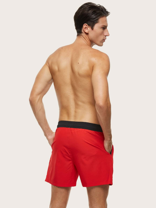 Manfinity Swimmode Men Drawstring Waist Slant Pocket Swim Trunks