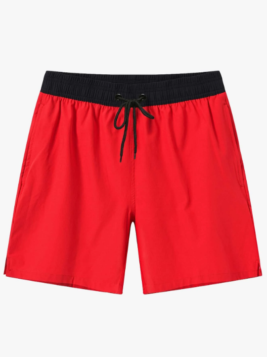 Manfinity Swimmode Men Drawstring Waist Slant Pocket Swim Trunks