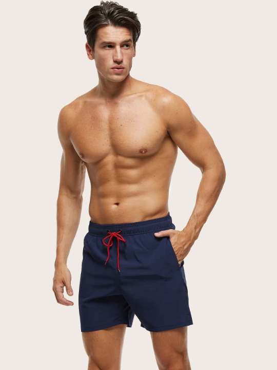 Manfinity Swimmode Men Drawstring Waist Swim Trunks