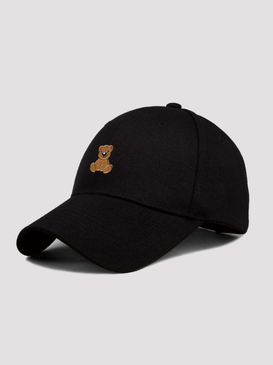 Men Bear Embroidered Baseball Adjustable Cap For Daily Life and Outdoor