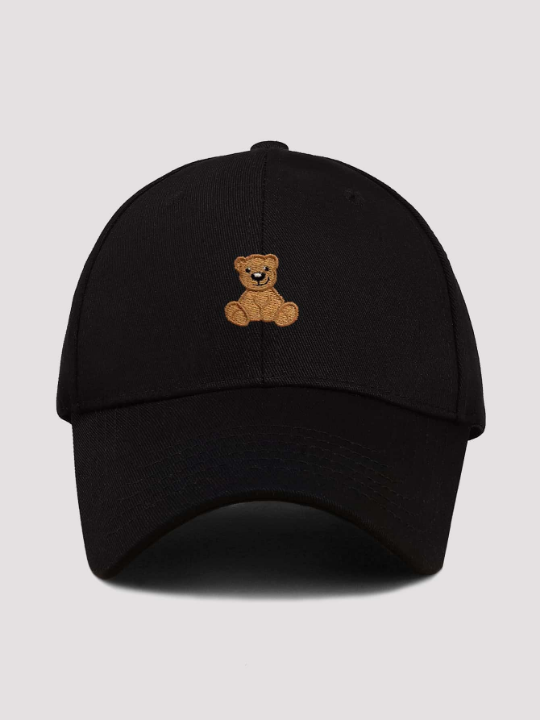 Men Bear Embroidered Baseball Adjustable Cap For Daily Life and Outdoor