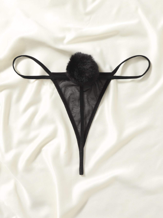 Pure Desire Mesh Pompom Detail Thong