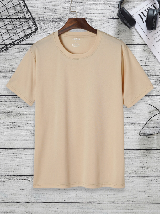 Men Solid Round Neck Tee