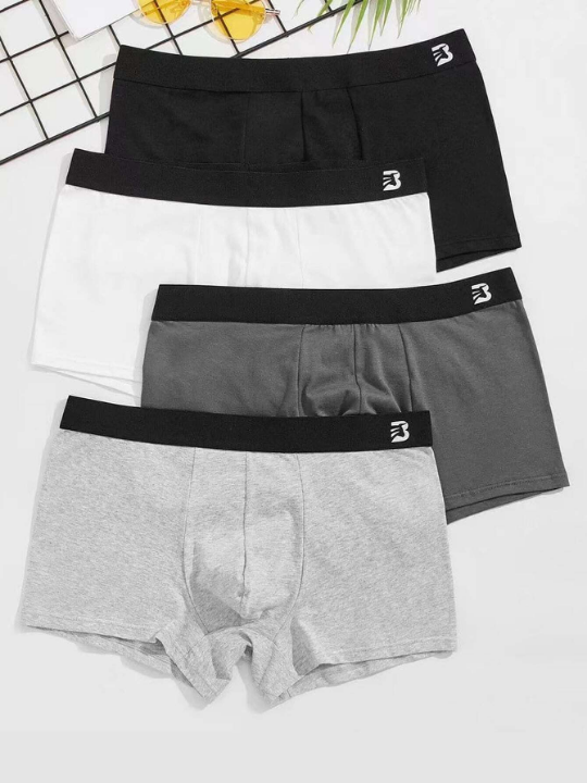 Men 4pcs Letter Graphic Boxer Brief