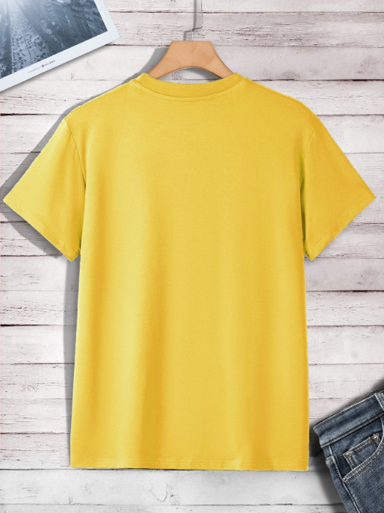 Men Solid Round Neck Tee